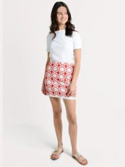 J. Marie Baylee Skirt -ST.BERNARD Clothing bayleeskirt white redembroideryalt3