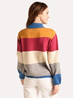 J.O.A Color Block Sweater -ST.BERNARD Clothing bc7808 multistripealt2