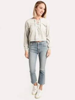 BB Dakota Tie It Together Lace Up Sweatshirt 9 BB Dakota Tie It Together Lace Up Sweatshirt -ST.BERNARD Clothing bj105825 ltheathergreyalt3