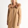 Herno Women's Wool Duffle Coat With Fox Trimmed Hood