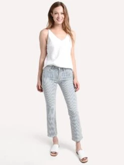 Frame Women's Engineer Stripe Crop Mini Boot Jean -ST.BERNARD Clothing escmb144 normandiealt3