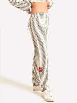 Monrow Pinstripe Love Sweats -ST.BERNARD Clothing hb0128 57 ashpinstripealt1