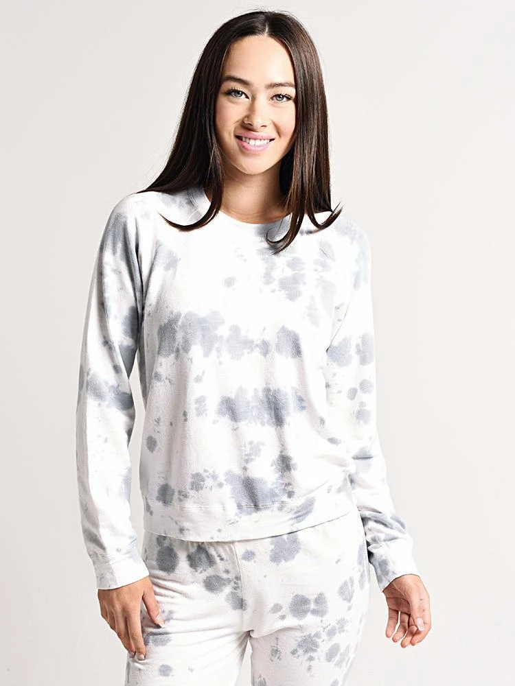 Monrow Vintage Raglan Pullover With Cloud Tie Dye 2 Monrow Vintage Raglan Pullover With Cloud Tie Dye - Image 2