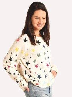Monrow Falling Stars Oversized Raglan Sweatshirt -ST.BERNARD Clothing ht0571 9 naturalalt1