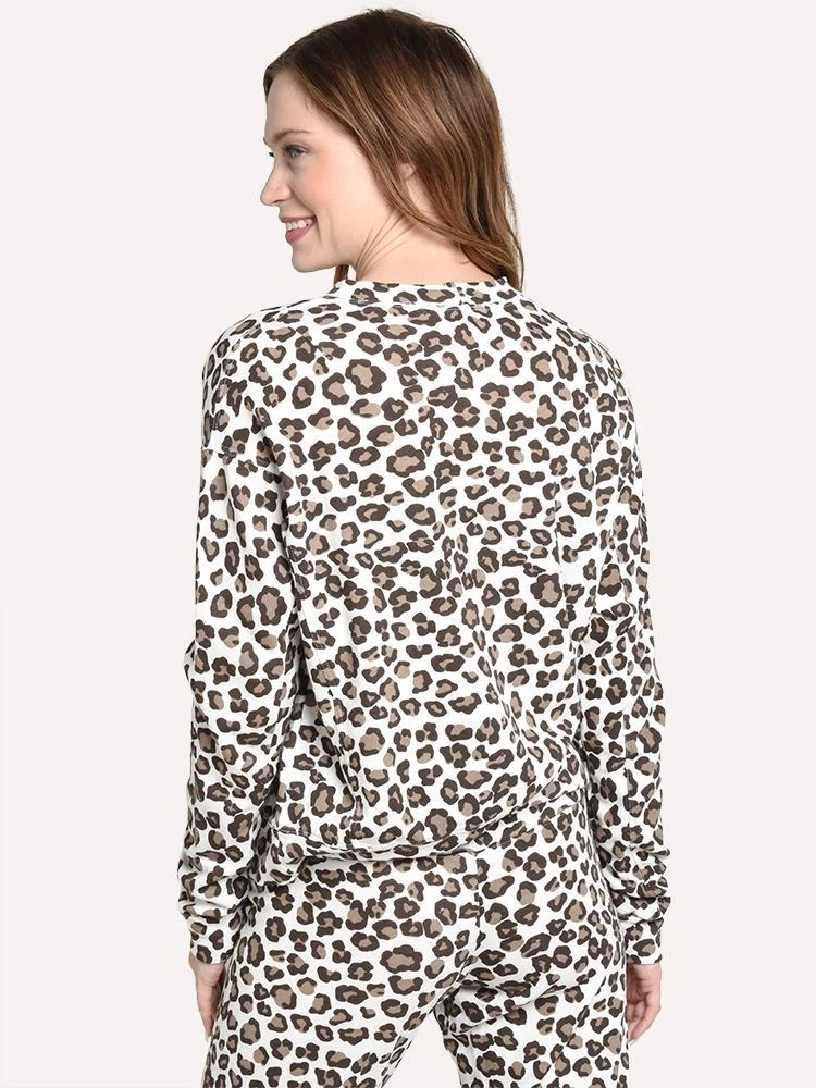 Monrow Women's Leopard Print Seamed Sweatshirt 4 Monrow Women's Leopard Print Seamed Sweatshirt - Image 4