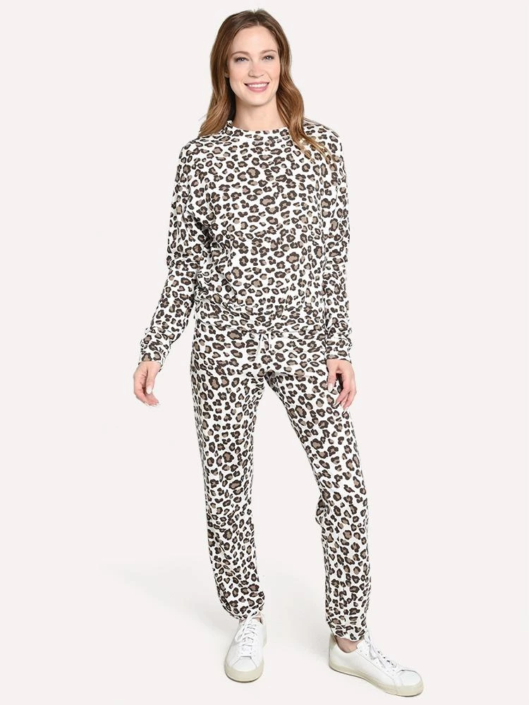 Monrow Women's Leopard Print Seamed Sweatshirt 5 Monrow Women's Leopard Print Seamed Sweatshirt - Image 5