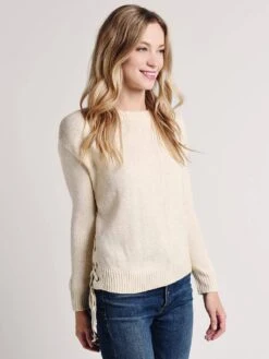 Illa Illa Lace Up Side Sweater 8 Illa Illa Lace Up Side Sweater -ST.BERNARD Clothing im4233 beigealt2
