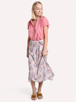 Velvet Isadora Skirt -ST.BERNARD Clothing isadora03 pinkfloralalt3