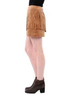 Jack By BB Dakota Eulamay Fringe Faux Suede Skirt -ST.BERNARD Clothing jg39121 eulamay camelalt2