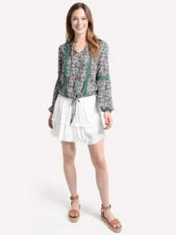 Jack Crinkle In Time Flounce Skirt -ST.BERNARD Clothing jj209366 offwhitealt3