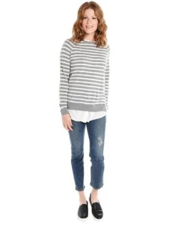 Joie Zaan E Sweater -ST.BERNARD Clothing k021 k2155e heathergrey porcelainalt3