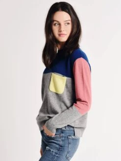 Chinti & Parker Luis Colour Block Turtle Sweater -ST.BERNARD Clothing kl75gm grey multialt1