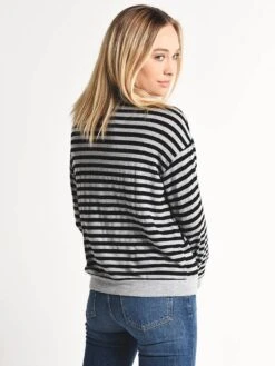 Velvet Landry Cozy Stripe Pullover -ST.BERNARD Clothing landry03 blackalt2