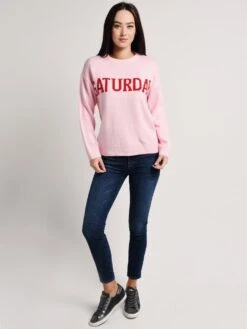 English Weekday Motif Sweatshirt 7 English Weekday Motif Sweatshirt -ST.BERNARD Clothing mk536t candypinkalt1