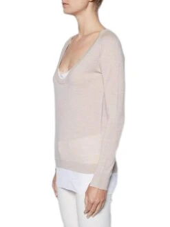 Brochu Walker Soto Layered Pullover -ST.BERNARD Clothing mml2290 rosettamelange whitealt1