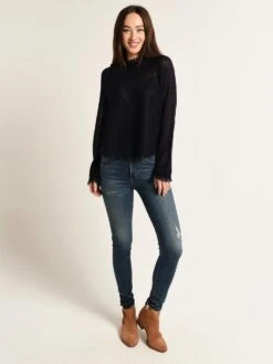 Moon River Knit Top -ST.BERNARD Clothing mr4057 navyalt1