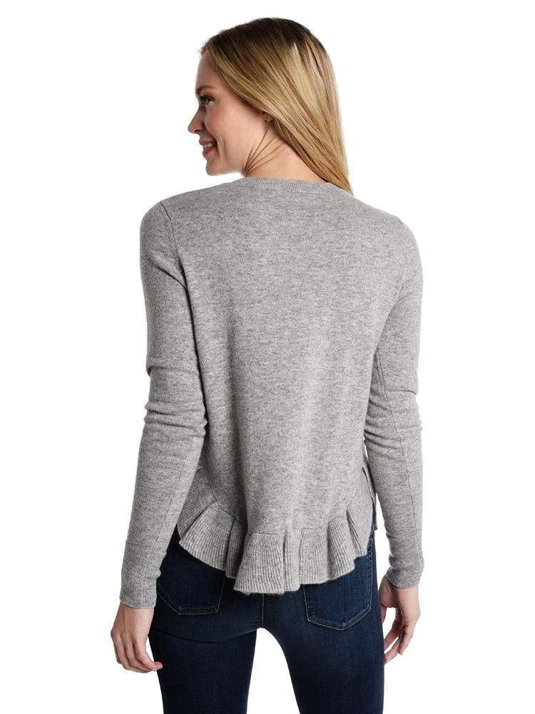 Autumn Cashmere Ruffle Shirttail Crew Sweater 3 Autumn Cashmere Ruffle Shirttail Crew Sweater - Image 3