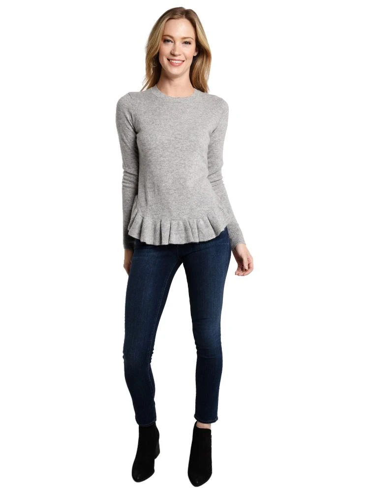 Autumn Cashmere Ruffle Shirttail Crew Sweater 4 Autumn Cashmere Ruffle Shirttail Crew Sweater - Image 4