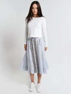 Lemlem Nefasi Button Down Skirt -ST.BERNARD Clothing r1931 skybluealt1