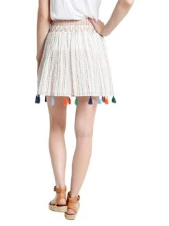 Alicia Bell Women's Stripe Embroidered Skirt 8 Alicia Bell Women's Stripe Embroidered Skirt -ST.BERNARD Clothing smockskirt stripeembalt2