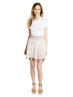 Alicia Bell Women's Stripe Embroidered Skirt 9 Alicia Bell Women's Stripe Embroidered Skirt -ST.BERNARD Clothing smockskirt stripeembalt3