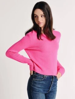 Majestic Wool And Cashmere Long Sleeve Crew Neck -ST.BERNARD Clothing t015 fpu024 rosefluoalt1