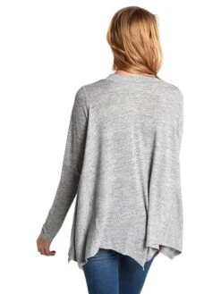 THML Hanky Hem Mock Neck Top -ST.BERNARD Clothing ths0273 heathergreyalt2