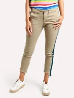 Pam&Gela Uniform Side Stripe Step Hem Twill Pant
