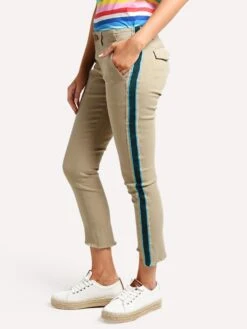 Pam&Gela Uniform Side Stripe Step Hem Twill Pant -ST.BERNARD Clothing tw47791529 wheatalt1