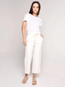 Vince High Rise Linen Crop Pant -ST.BERNARD Clothing v5069 21543 offwhitealt3