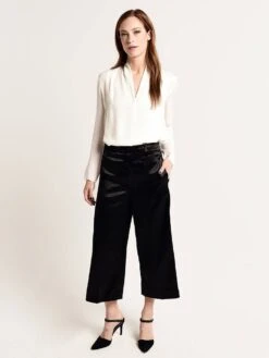 Vince Metallic Satin Crop Wide Pant -ST.BERNARD Clothing v547321617 001blkalt2